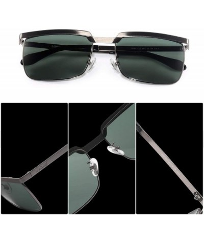 Sunglasses for Men UV Protection Retro Driving Fishing Golf Sun Glasses - Green - C318NOA4TML $31.28 Shield