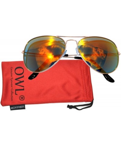 Classic Aviator Full Mirror Lens Sunglasses Metal Frame - Red_ - CS11M7I48JJ $6.08 Aviator