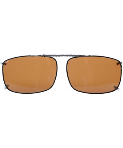 Clip On Sunglasses Polarized Lens Width 2.3 Inches - C60-brown - CM182WSU8NX $5.94 Rectangular