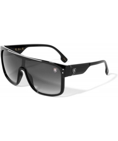Veer Oversized One Piece Curved Shield Lens Stud Sunglasses - Smoke - C919999OLID $12.27 Oversized