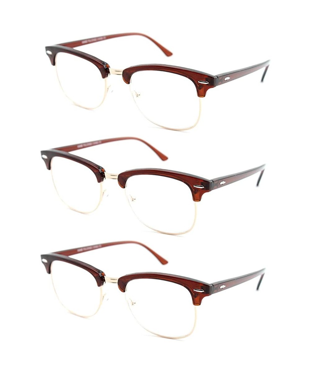 Babo" Slim Oval Style Celebrity Fashionista Pattern Temple Reading Glasses Vintage - 3 Pack Oval Brown - CU11Z4ZGPP7 $8.77 Oval