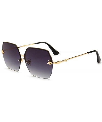 Women Sunglasses Brand Designer Square Metal Eyewear Honey Bee C6 Gold Pink - C6 Gold Pink - C718YREG5I3 $7.28 Aviator