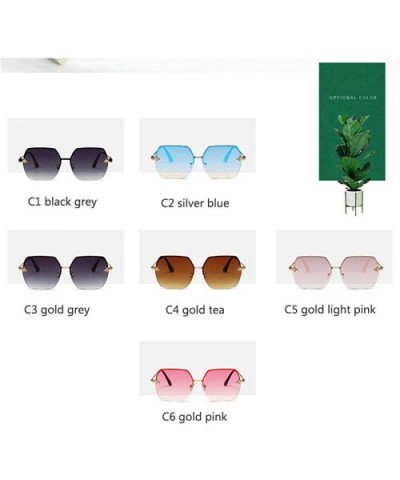 Women Sunglasses Brand Designer Square Metal Eyewear Honey Bee C6 Gold Pink - C6 Gold Pink - C718YREG5I3 $7.28 Aviator