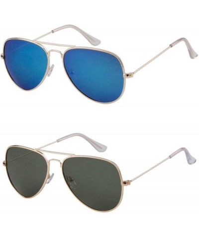 Aviator Sunglasses for Women Men Polarized Vintage Retro Designer Glasses UV 400 Protection - CN18S24ZO70 $6.91 Aviator