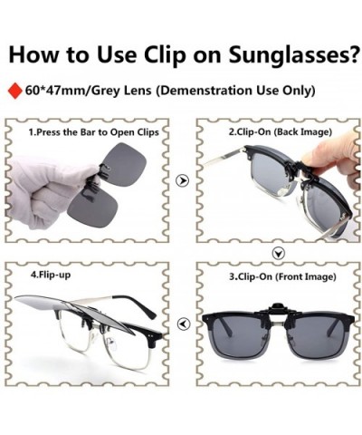 Polarized Clip-on Flip Up Metal Clip Rimless Sunglasses for Prescription Glasses - Black+yellow(day&night) - CD17YH0W6D0 $12....