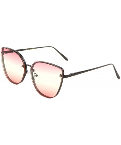 Triple Oceanic Color Cat Eye Aviator Sunglasses - Pink Black - C2190ETQIIT $12.20 Aviator