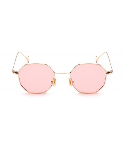 Blue Yellow Red Tinted Sunglasses Women Small Frame PolygonVintage Sun Glasses Men Retro - Clear Pink - CI198AI2O5R $33.00 Sq...