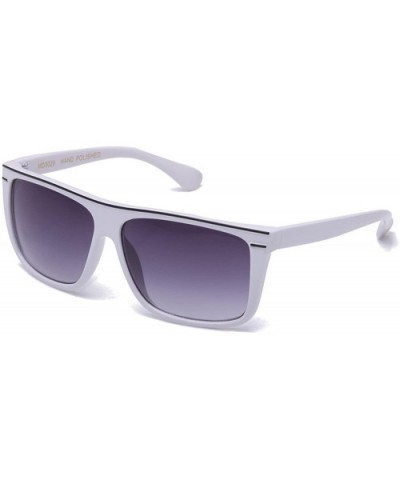 Men's Plastic Stylish Squared Design Sleek High Fashion Sunglasses - White - CZ11DZVRFA5 $6.53 Square