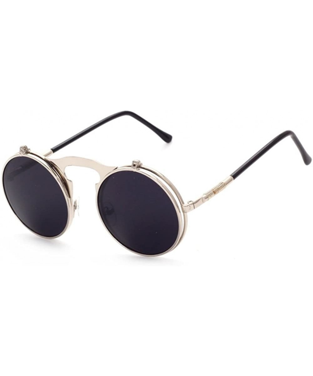 Vintage punk Round Metal Sunglass Mens Womens - C7 - C318DKWMERY $7.34 Round