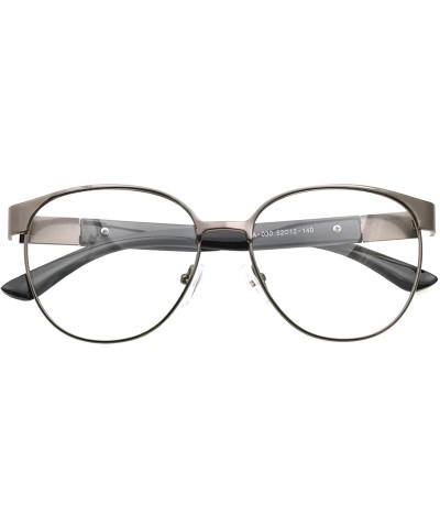 Classic Retro Metal Eyeglasses Frame Clear Lens Top Driving Designer Eyewear - Gray 0307 - C1189AW22LN $7.26 Oversized