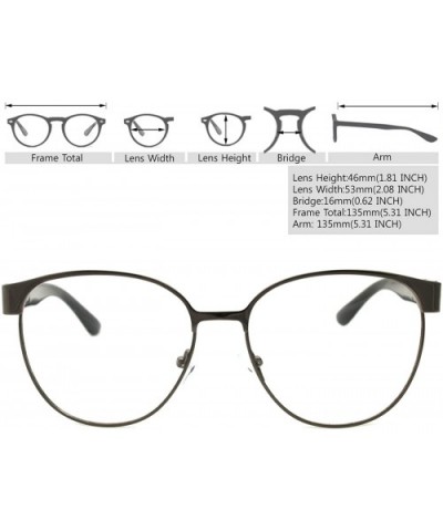 Classic Retro Metal Eyeglasses Frame Clear Lens Top Driving Designer Eyewear - Gray 0307 - C1189AW22LN $7.26 Oversized