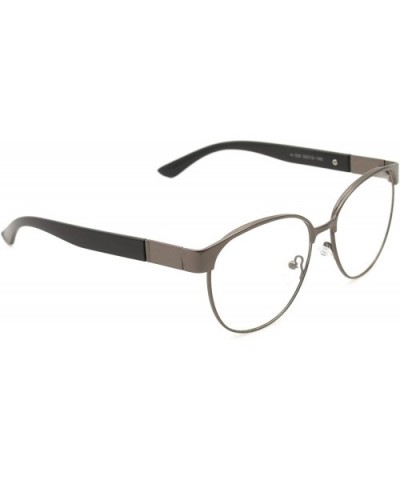 Classic Retro Metal Eyeglasses Frame Clear Lens Top Driving Designer Eyewear - Gray 0307 - C1189AW22LN $7.26 Oversized