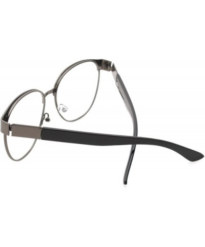 Classic Retro Metal Eyeglasses Frame Clear Lens Top Driving Designer Eyewear - Gray 0307 - C1189AW22LN $7.26 Oversized