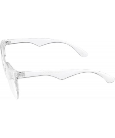 Modern Translucent Frame Round Clear Lens Semi-Rimless Eyeglasses 54mm - Clear / Clear - C812O40F20L $6.40 Round