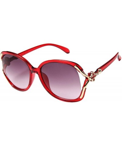 Women's Oversized Non-Polarized Vintage Sunglasses - Wine Red - C018WQKRO94 $5.51 Oversized