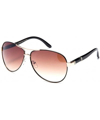 New Model Aviator Style Modern Design Fashion Sunglasses for Men and Women - 2 Pack - Black & Brown-w/Pouch - CU18GAECZXN $13...