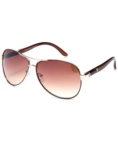 New Model Aviator Style Modern Design Fashion Sunglasses for Men and Women - 2 Pack - Black & Brown-w/Pouch - CU18GAECZXN $13...