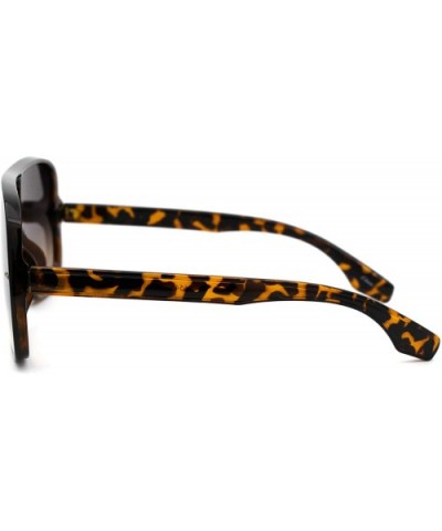 Retro Oversize Shield Flat Top Racer Plastic Mob Sunglasses - Tortoise Smoke - C618WHDKD54 $7.55 Shield