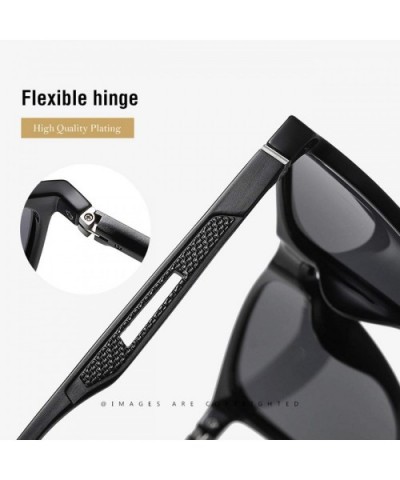 Polarized Sunglasses for Men-TR+Al-Mg Material with Spring Hinge UV400 Protection Lightweight 8060 - Grey - C6195ML0IY9 $5.04...