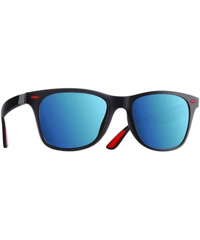 The Red Tipped Lightweight Classic Polarized Unisex Square Frame Sunglasses for Girls and Women - CL193XKN5AY $27.76 Square