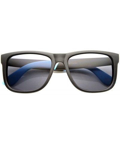 Classic Two-Tone Horn Rimmed Sunglasses - Black-blue Smoke - C311Y9O02GH $5.94 Wayfarer