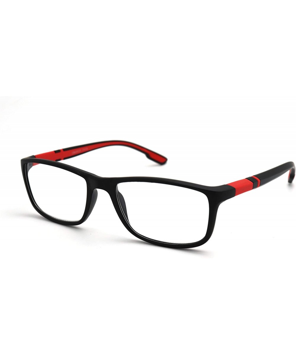 Soft Matte Black w/ 2 Tone Reading Glasses Spring Hinge 0.74 Oz - Z1 Matte Black Matte Red - CU18T4AAO9X $16.19 Rectangular