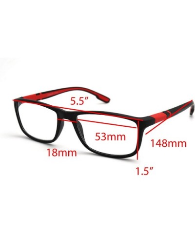 Soft Matte Black w/ 2 Tone Reading Glasses Spring Hinge 0.74 Oz - Z1 Matte Black Matte Red - CU18T4AAO9X $16.19 Rectangular