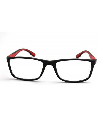 Soft Matte Black w/ 2 Tone Reading Glasses Spring Hinge 0.74 Oz - Z1 Matte Black Matte Red - CU18T4AAO9X $16.19 Rectangular