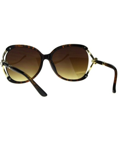 Womens Fashion Sunglasses Rhinestone Flower Accent Designer Style - Tortoise - CQ18H3W5XGN $7.56 Square