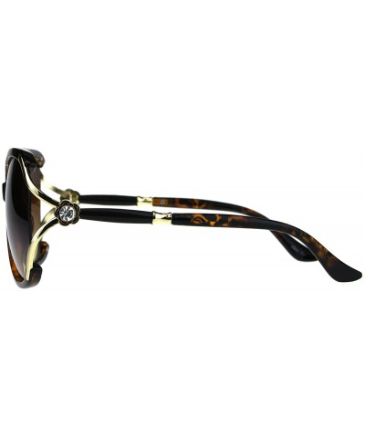 Womens Fashion Sunglasses Rhinestone Flower Accent Designer Style - Tortoise - CQ18H3W5XGN $7.56 Square