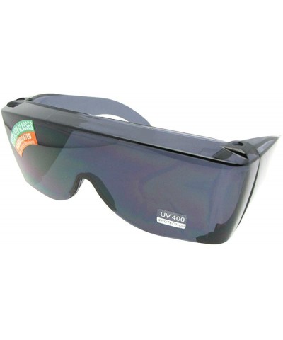 Largest Fit Over Sunglasses Worn Over Glasses F30 - Gray Non Polarized Lens - CC18C3OO37K $12.96 Shield
