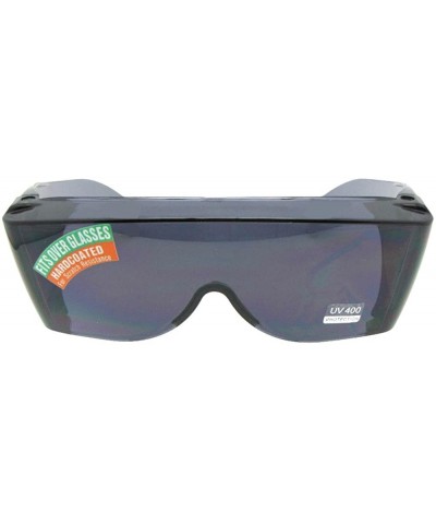 Largest Fit Over Sunglasses Worn Over Glasses F30 - Gray Non Polarized Lens - CC18C3OO37K $12.96 Shield