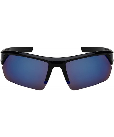 Sport Wrap Semi-Rimles Sunglasses Color Mirrored Lens for Men Women Ultra Lightweight UV Protection - C018ZYD00E8 $8.80 Wrap