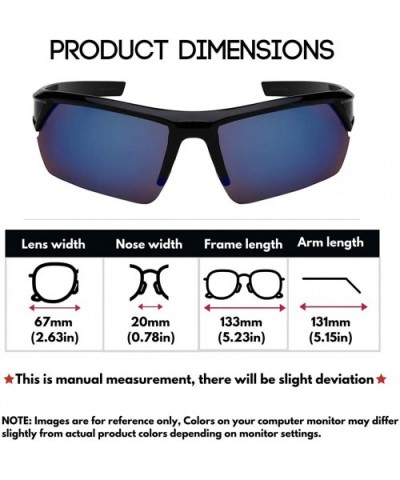 Sport Wrap Semi-Rimles Sunglasses Color Mirrored Lens for Men Women Ultra Lightweight UV Protection - C018ZYD00E8 $8.80 Wrap