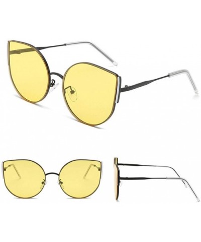 Fashion Man Women Irregular Shape Sunglasses Unisex Vintage Style Glasses Retro Sunglasses for women men - Yellow - CS18SCWYL...