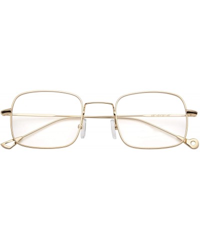 Retro Metal Frame Sunglasses Colored Lens - Golden-clear - C518S7LONYR $8.67 Rimless