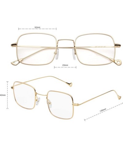 Retro Metal Frame Sunglasses Colored Lens - Golden-clear - C518S7LONYR $8.67 Rimless