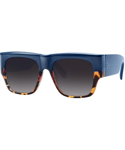 Flat Top Square Sunglasses for Women Fashion Shades with UV Protection WS97278 - Blue+leopard - CL196QSUQH3 $7.18 Oversized