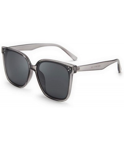 Retro Oversized Cateye Polarized Sunglasses Women Men Minimalist Style B2600 - Gray Diamond - CD1982SHY07 $10.13 Oversized
