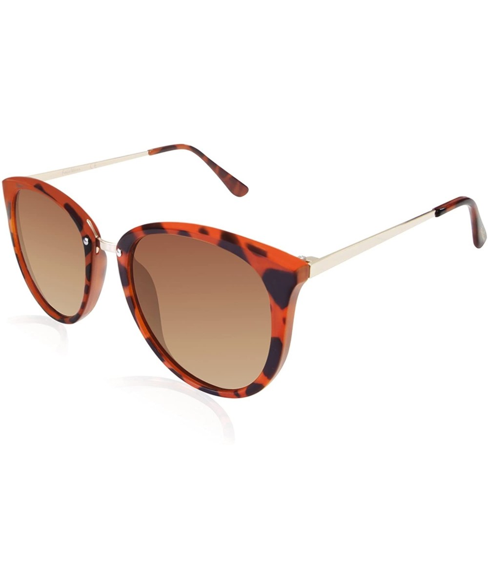 Fashion Cat Eye Sunglasses for Women 100% UV Protection FW3002 - C2-tortoise - CJ18CMU6UT3 $17.47 Oversized