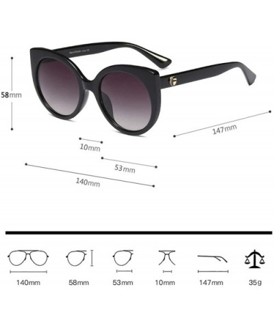 Large Butterfly Sunglasses for Women Semi Cateye Glasses Rounded Plastic Frame - Multi-tinted Glittered - CX18LSXDI6Q $8.91 B...