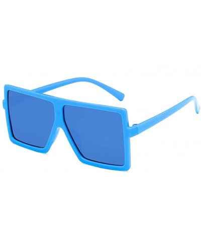 Unisex Sunglasses Fashion Bright Black Grey Drive Holiday Square Non-Polarized UV400 - Blue - CT18RLTCZWT $6.12 Square