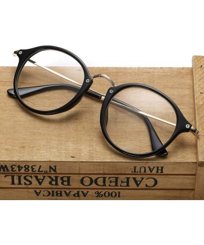 Men Vintage Round Glasses Frame Women Lens Myopia Optical Mirror Simple Metal Cat Eye Clear Eyewear Frames - CD198ZYNO7A $33....