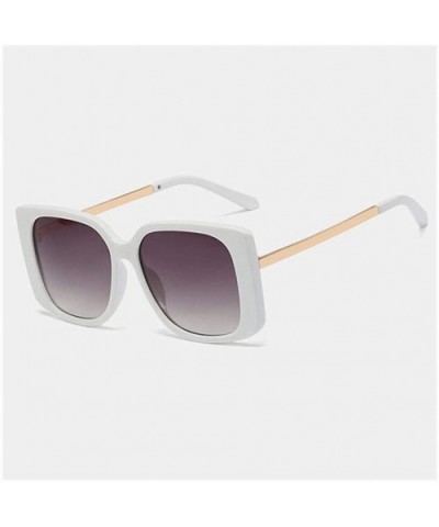Sunshade Fashion Oversized Women Sunglasses Classic Square Sun Glasses Luxury Brand - C7 White Gray - CG198UDMT87 $9.04 Overs...