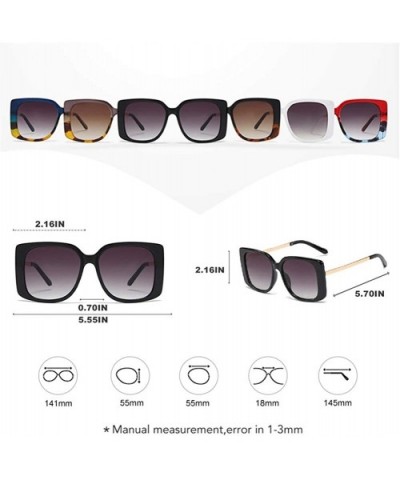 Sunshade Fashion Oversized Women Sunglasses Classic Square Sun Glasses Luxury Brand - C7 White Gray - CG198UDMT87 $9.04 Overs...