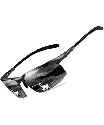 Mens Polarized Carbon Fiber Sunglasses UV Protection Sports Fishing Driving Sunglasses for Men Al-Mg Frame - CZ18YNGWTHG $18....