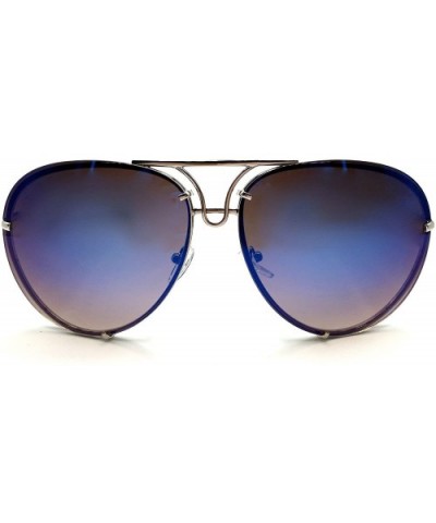 NEW MODEL 2018!!! New OVERSIZED Women Sunglasses Flat Top Square - Blue Mirror - CF18CZ04U6Y $7.46 Square