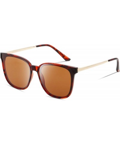 Vintage Round Polarized Retro Sunglasses for Women UV Protection W016 - Tortoise Brown - C4196EY7Q8H $23.72 Oval