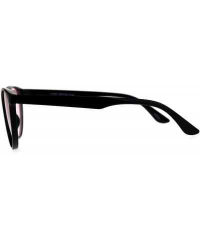 Womens Pimp Color Cat Eye Thin Horn Rim Plastic Sunglasses - Pink - CS18CIAO4TE $8.60 Cat Eye