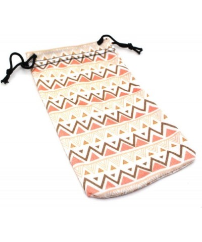 Premium Drawstring Closure Tribal Print Microfiber Eyewear Pouch - Beige Indian - CW1956NURQO $7.06 Rectangular